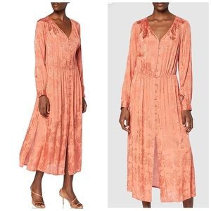 Elegant Coral Midi Dress